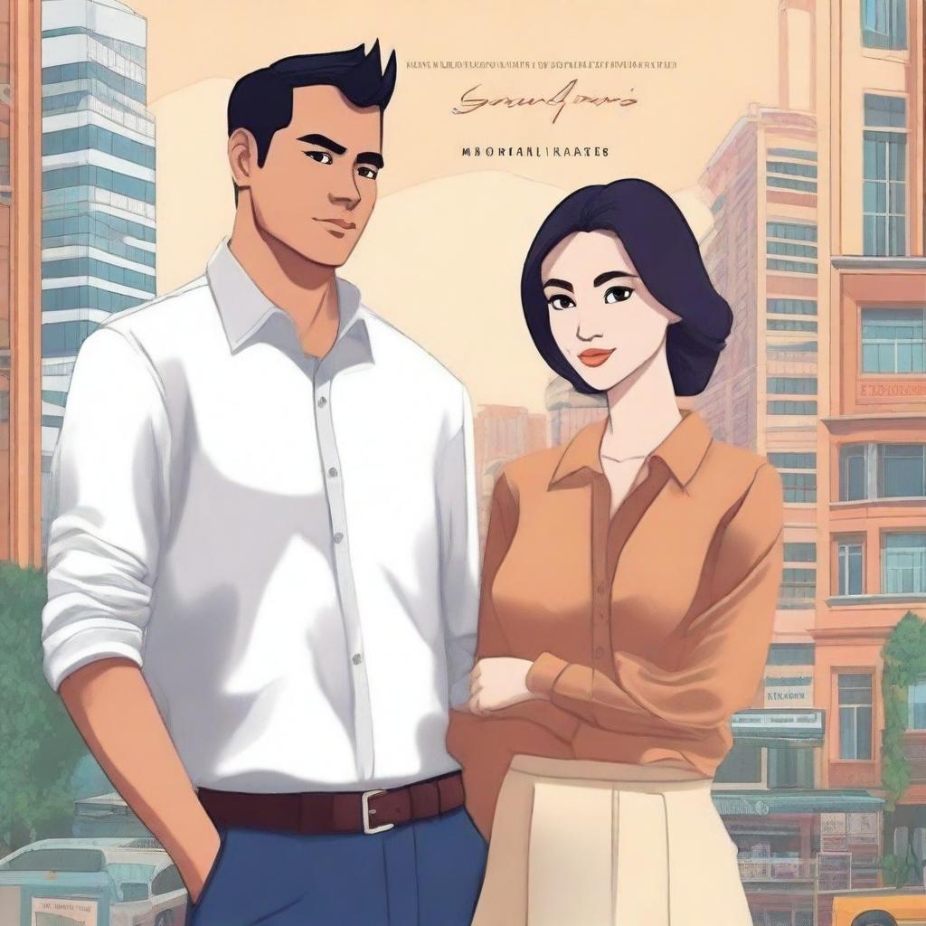 A novel cover capturing the essence of Arini's struggles at work, the support from her boyfriend, and the dynamics of life in Jakarta