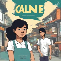 Create a book cover that captures the essence of a story about Arini's struggles at work, the support from her boyfriend, and the dynamics of life in Jakarta