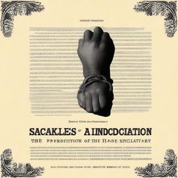 Create an ebook cover for a book titled 'Shackles of Indoctrination: The Perpetuation of Slavery'