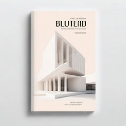 Create a spread of a modern architecture book featuring sleek, minimalist designs in light colors