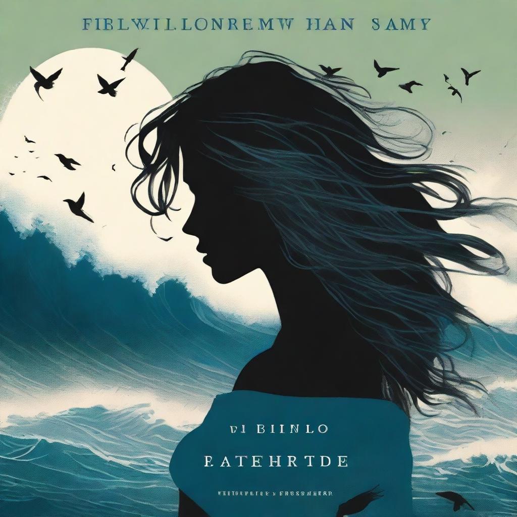 A book cover featuring a silhouette of a handsome woman in side profile with medium-length, flowing, windswept hair