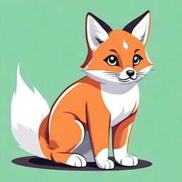 A cute and full-body illustration of a Morgan fox, depicted in a passionate and lively manner