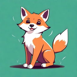 A cute and full-body illustration of a Morgan fox, depicted in a passionate and lively manner