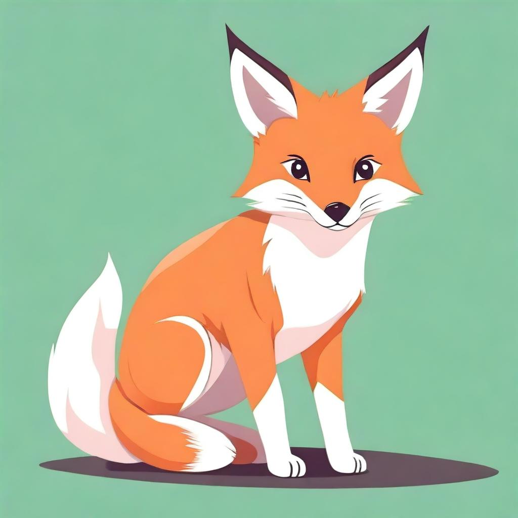 A cute, full-body depiction of a fox named Mrgan