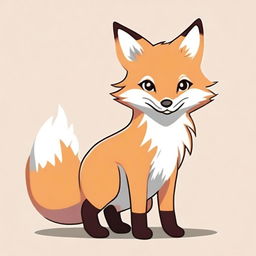 A cute, full-body depiction of a fox named Mrgan