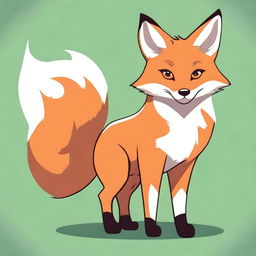 A cute, full-body depiction of a fox named Mrgan