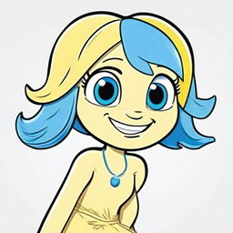 A coloring book page featuring Joy from Inside Out