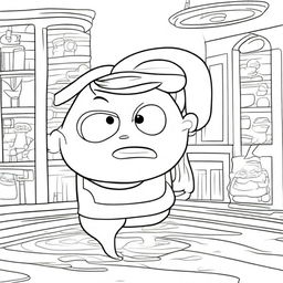 A collection of coloring book pages featuring scenes from the movie Inside Out