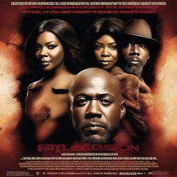 Create a movie poster for a thriller titled 'Fatal Obsession' starring Gabrielle Union, Taraji P