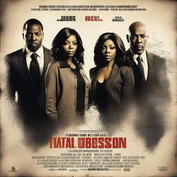 Create a movie poster for a thriller titled 'Fatal Obsession' starring Taraji P