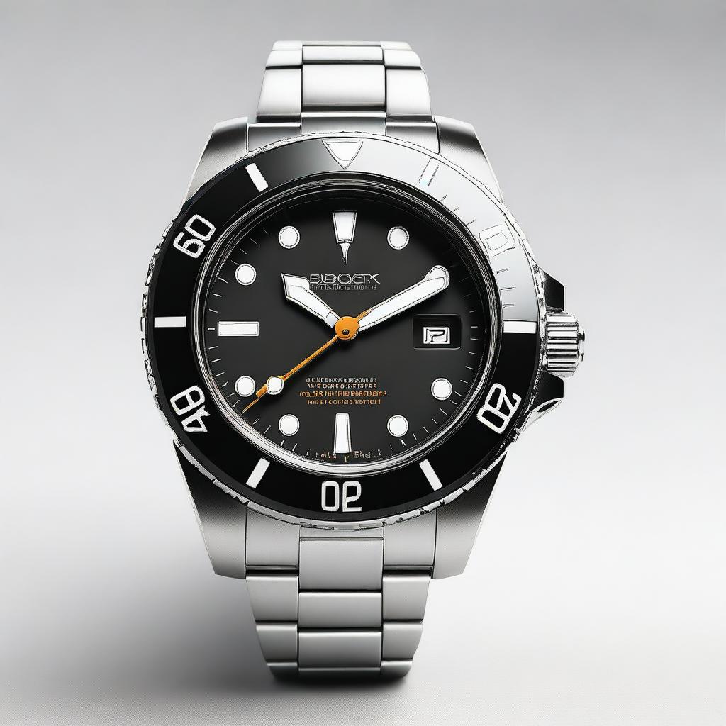 A detailed image of a high-quality diver watch with a sleek design, featuring a durable strap, luminous hands, and a rotating bezel