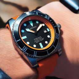 A bright and stylish men's diver watch with unique features