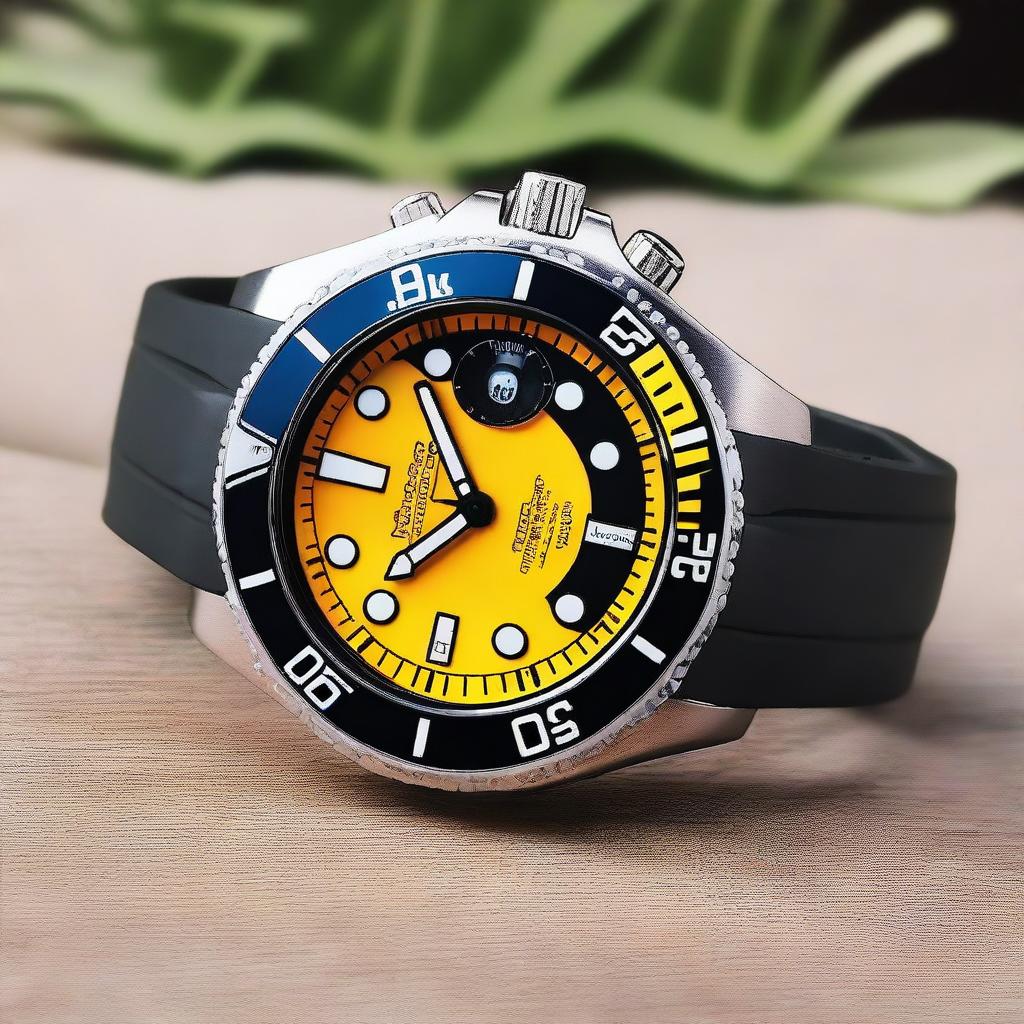 A bright and stylish men's diver watch with unique features