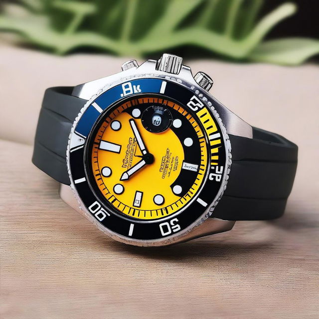 A bright and stylish men's diver watch with unique features