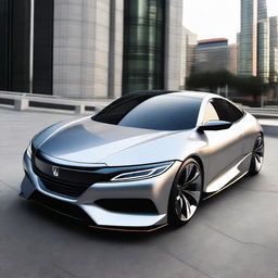 A sleek, futuristic sports coupe car inspired by a 1995 Honda Civic concept