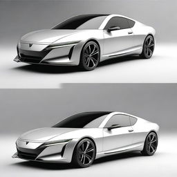 A futuristic sports coupe car inspired by a 2000 Honda Prelude concept