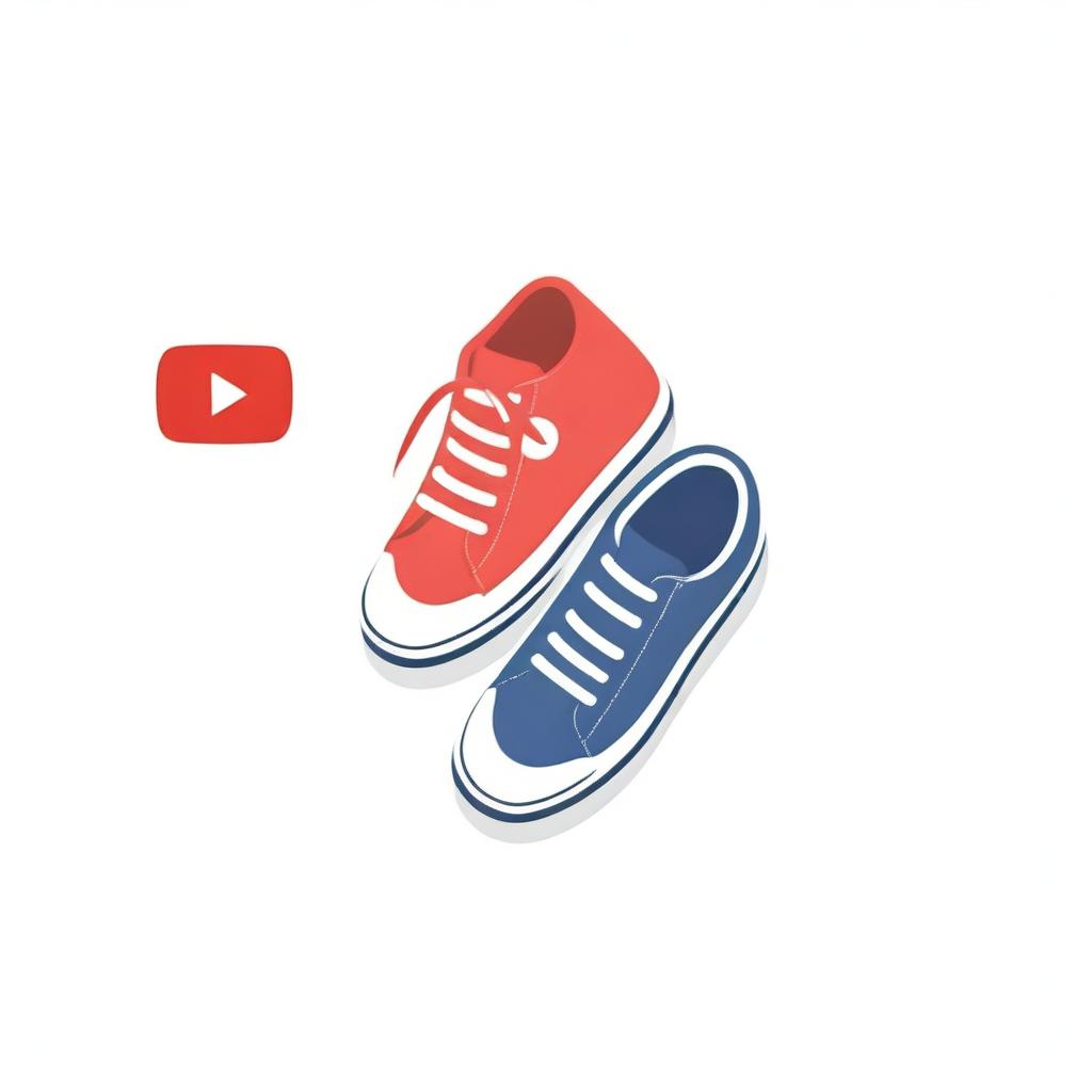 A YouTube logo themed around trendy men's sneakers