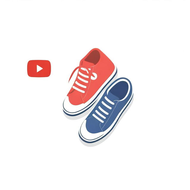 A YouTube logo themed around trendy men's sneakers