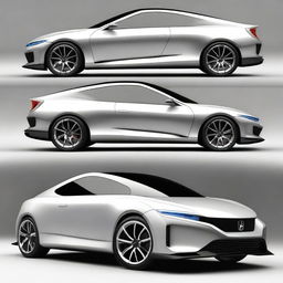 A futuristic sports coupe car inspired by a 2000 Honda Civic concept