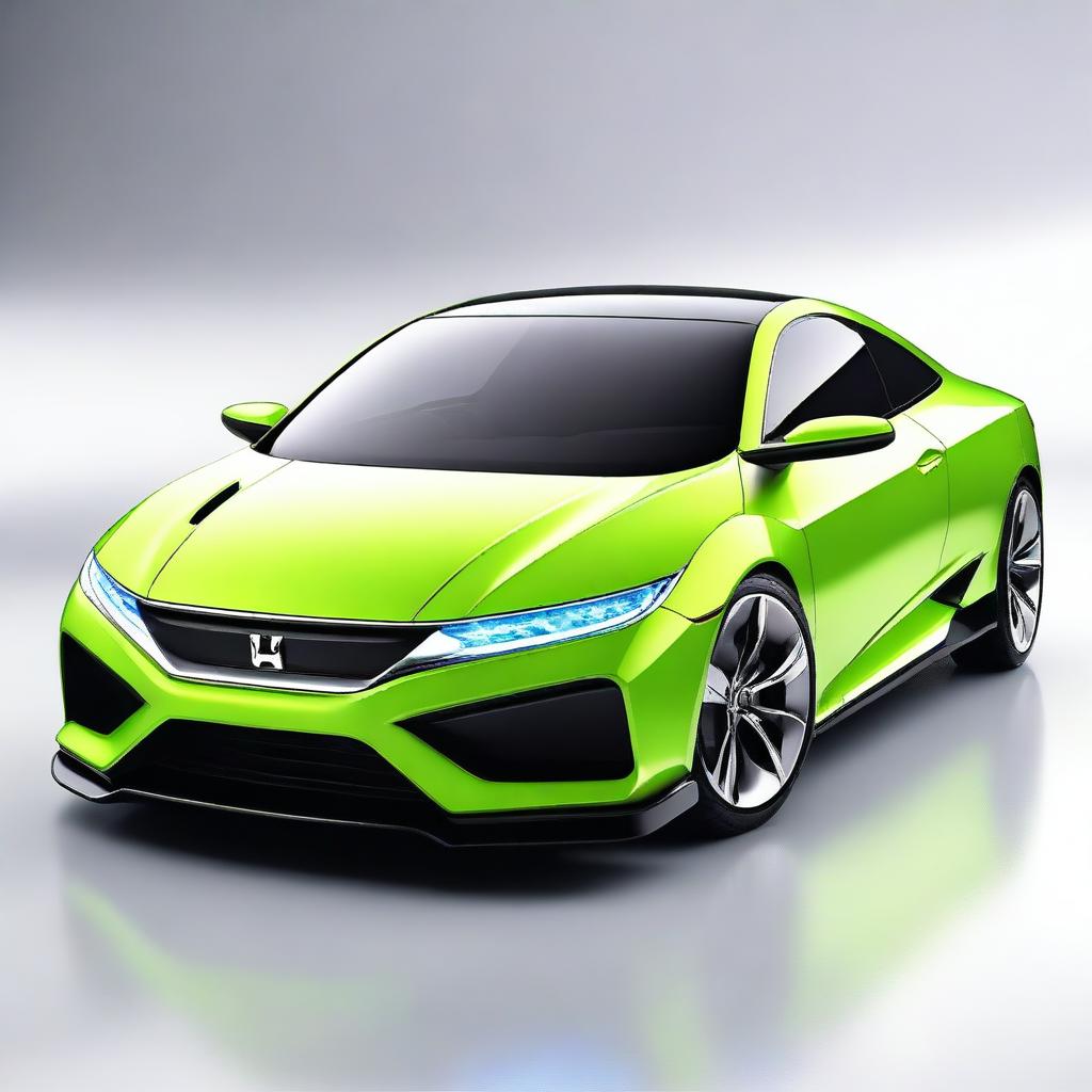 A futuristic sports coupe car inspired by a 2000 Honda Civic concept