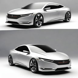 A futuristic sports coupe car inspired by a 2000 Honda Civic concept