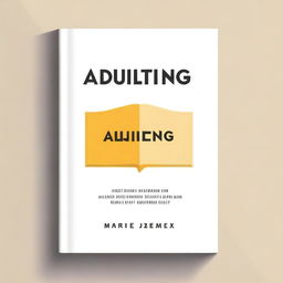 Create a minimalist book cover for a non-fiction self-help book titled 'Adulting' with the subtitle 'A Young Adult's Guide to Financial Security to Help Set Goals, Stop Living Paycheck to Paycheck, Avoid Burnout, and Find Fulfillment in Your Life and Career' by Marie Jimenez