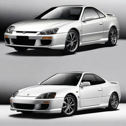 Create an image of a Honda Prelude fused with a Lamborghini