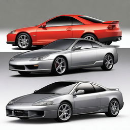 Create an image of a Honda Prelude fused with a Lamborghini