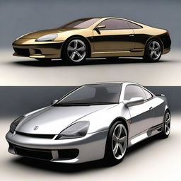 A detailed image of a Honda Prelude fused with a Lamborghini concept car