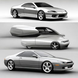 A detailed image of a Honda Prelude fused with a Lamborghini concept car