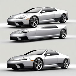 A detailed image of a Honda Prelude fused with a Lamborghini concept car