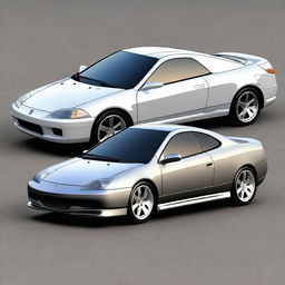 Create a detailed image of a Honda Prelude fused with a Lamborghini sports coupe