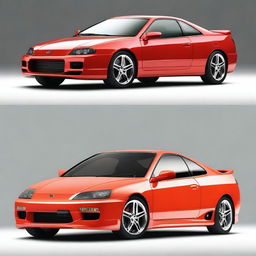 Create a detailed image of a Honda Prelude fused with a Lamborghini sports coupe