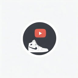 A YouTube logo featuring trendy men's Jordan sneakers