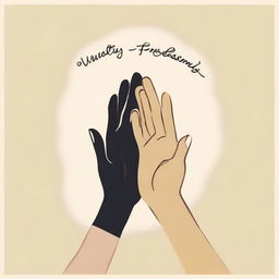 An image symbolizing unity and friendship, featuring two hands reaching towards each other