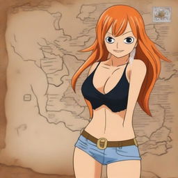 Create an image of Nami, the thief, from One Piece