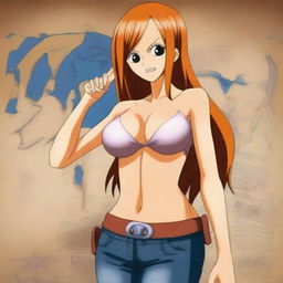 Create an image of Nami, the thief, from One Piece