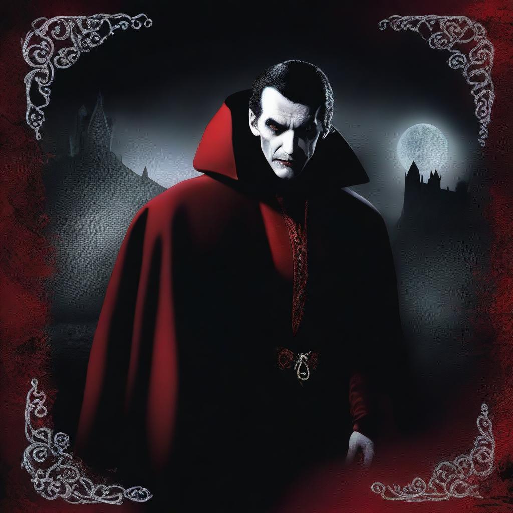 Add realistic texture and shine to the existing CD cover image featuring Dracula