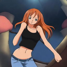 Create an image of Nami, the thief, from One Piece