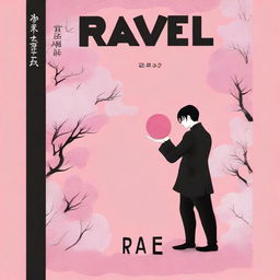 Create a book cover titled 'Ravel' with an artistic, manga, and romantic theme