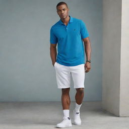 A stylish polo shirt casually draped over a pair of Jordan sneakers.