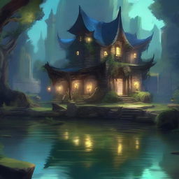 A serene and mystical sanctuary named Nox's Sanctuary in the style of Dungeons and Dragons