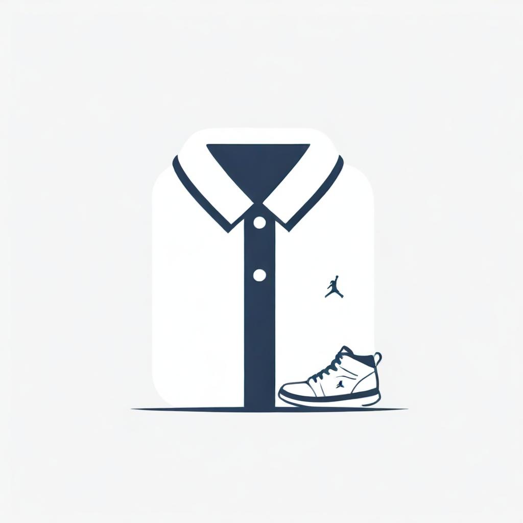 Logo featuring a polo shirt casually draped over a Jordan sneaker, representing a clothing brand