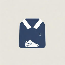 Logo featuring a polo shirt casually draped over a Jordan sneaker, representing a clothing brand