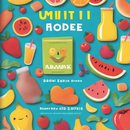 A colorful and engaging book cover for 'Unit 1: Food and Drinks for Elementary School 3rd Grade'