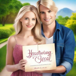 Create a book cover for the realistic fiction romance novel 'Heartstrings to Heal'