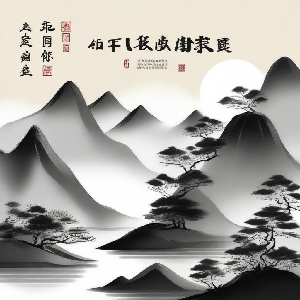 Design a cover featuring traditional Chinese ink painting