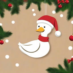 Create an image of cute goose wood ornaments for Christmas