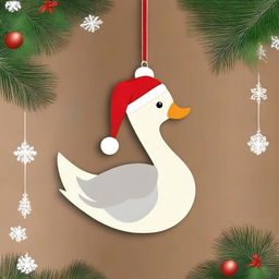 Create an image of cute goose wood ornaments for Christmas