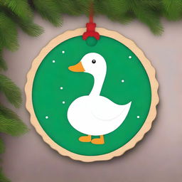 Create an image of cute goose wood ornaments for Christmas